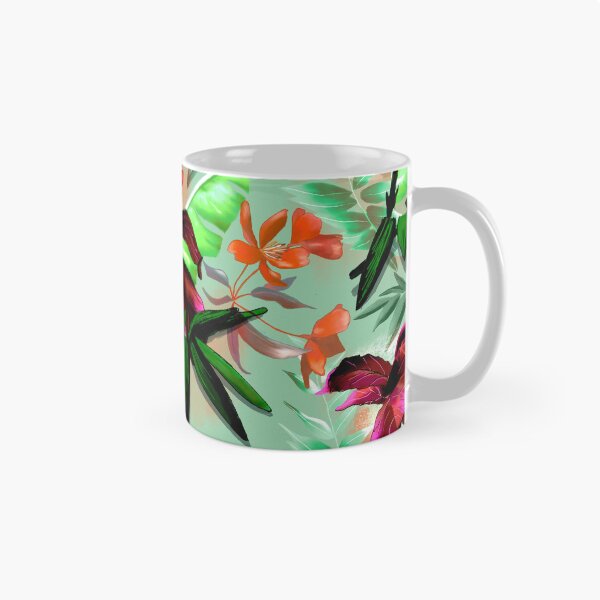 Item preview, Tropical heaven trendy exotic floral pattern, leaves and flowers tropical pattern, botanical illustration, green mint floral illustration   designed and sold by ZeinabTaha.