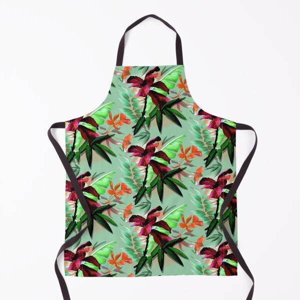 Item preview, Tropical heaven trendy exotic floral pattern, leaves and flowers tropical pattern, botanical illustration, green mint floral illustration designed and sold by ZeinabTaha.