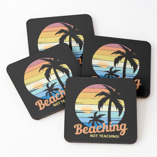Item preview, Beaching Not Teaching - Vintage Tropical Sunset, Beach Love, Vacay Vibes designed and sold by Sun Sand & Sea Art.