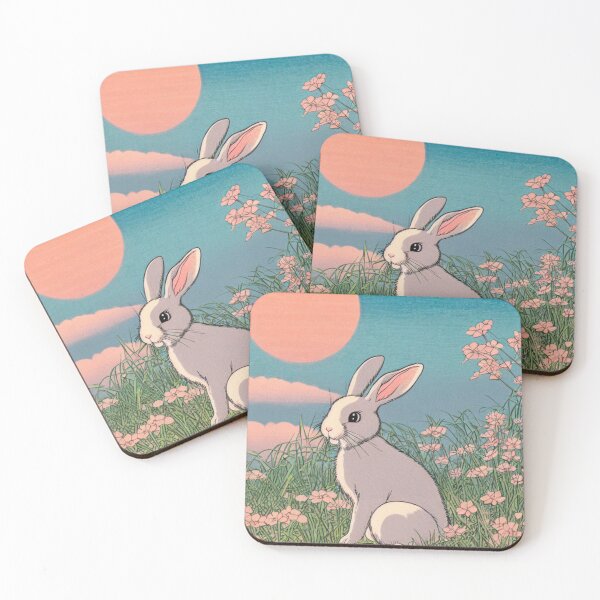 Item preview, Cute White Baby Bunny American Florida White Rabbit in Flower Field designed and sold by wigobun.