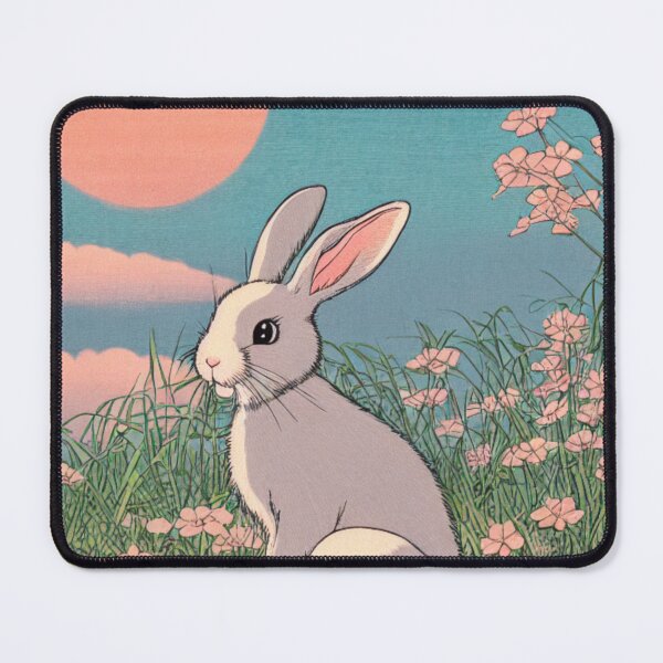 Item preview, Cute White Baby Bunny American Florida White Rabbit in Flower Field designed and sold by wigobun.