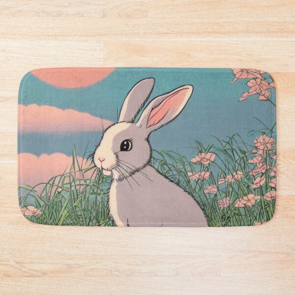 Item preview, Cute White Baby Bunny American Florida White Rabbit in Flower Field designed and sold by wigobun.