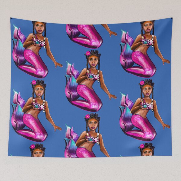Item preview, Mermaid Anime mermaid holding a rare black pearl #3 Afro hair African American Mermaid  designed and sold by Artonmytee.
