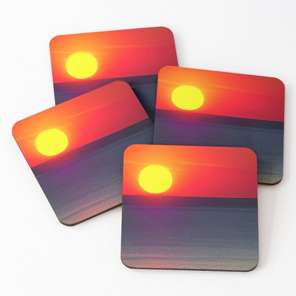 Item preview, RED SUNSET OVER THE OCEAN FROM THE BEACH designed and sold by sailorsam1805.