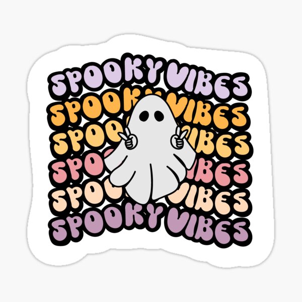 Spooky Vibes | Halloween Vibes | Retro Halloween | Cute Ghost Sticker
