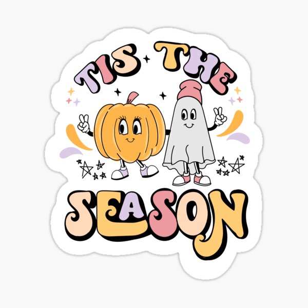 Tis the Season | Halloween | Retro Halloween | Pumpkin and Ghosts | Cute Ghost Sticker