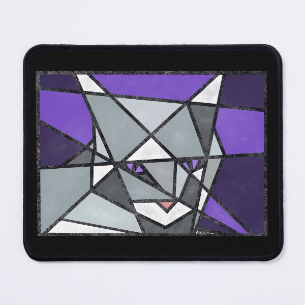 Item preview, Stained Glass Grey Cat designed and sold by Debbie Youll.