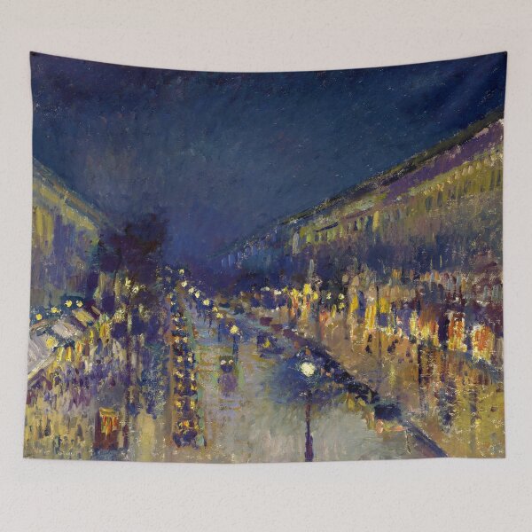 Item preview, The Boulevard Montmartre at Night by Camille Pissarro (1897) designed and sold by allhistory.