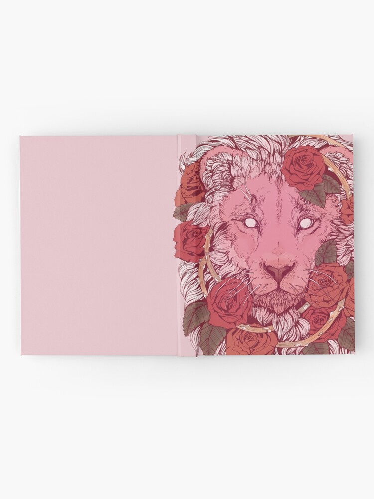 Hardcover Journal, Lion of Roses designed and sold by Kellie Lamphere