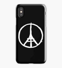 White Eiffel Tower Repeat on Black Paris Terror Attacks iPhone Case