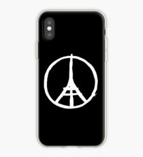 White Eiffel Tower Repeat on Black Paris Terror Attacks iPhone Case