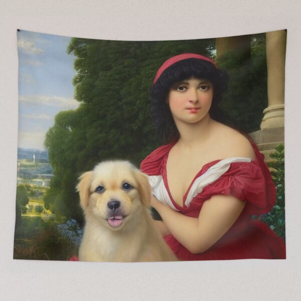 Item preview, lady with dog designed and sold by Girih.