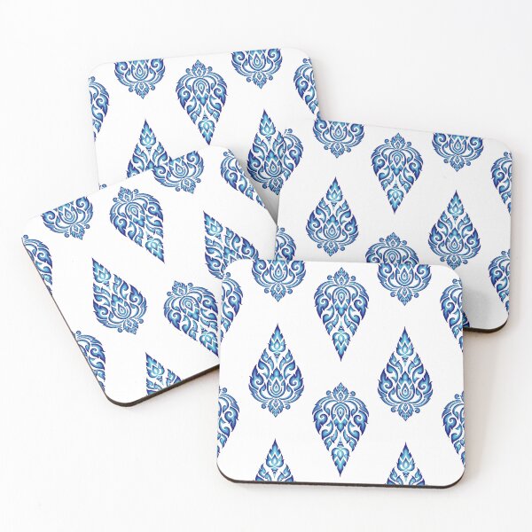 Item preview, Thai pattern seamless 001 blue white designed and sold by NUDIDUDITHAI.