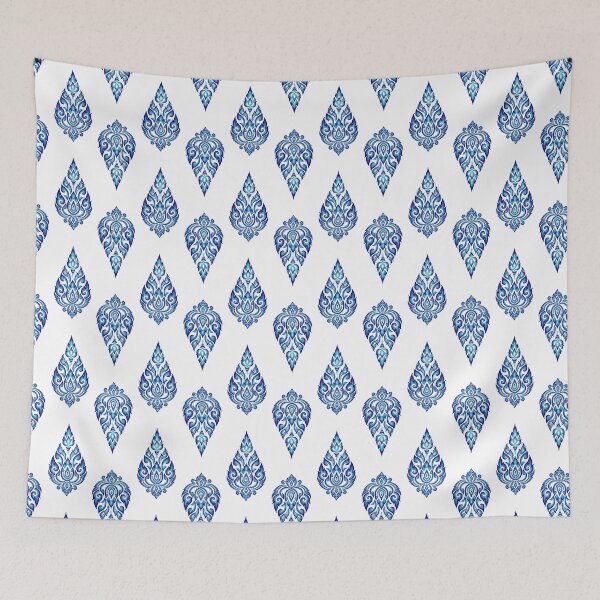 Item preview, Thai pattern seamless 001 blue white designed and sold by NUDIDUDITHAI.