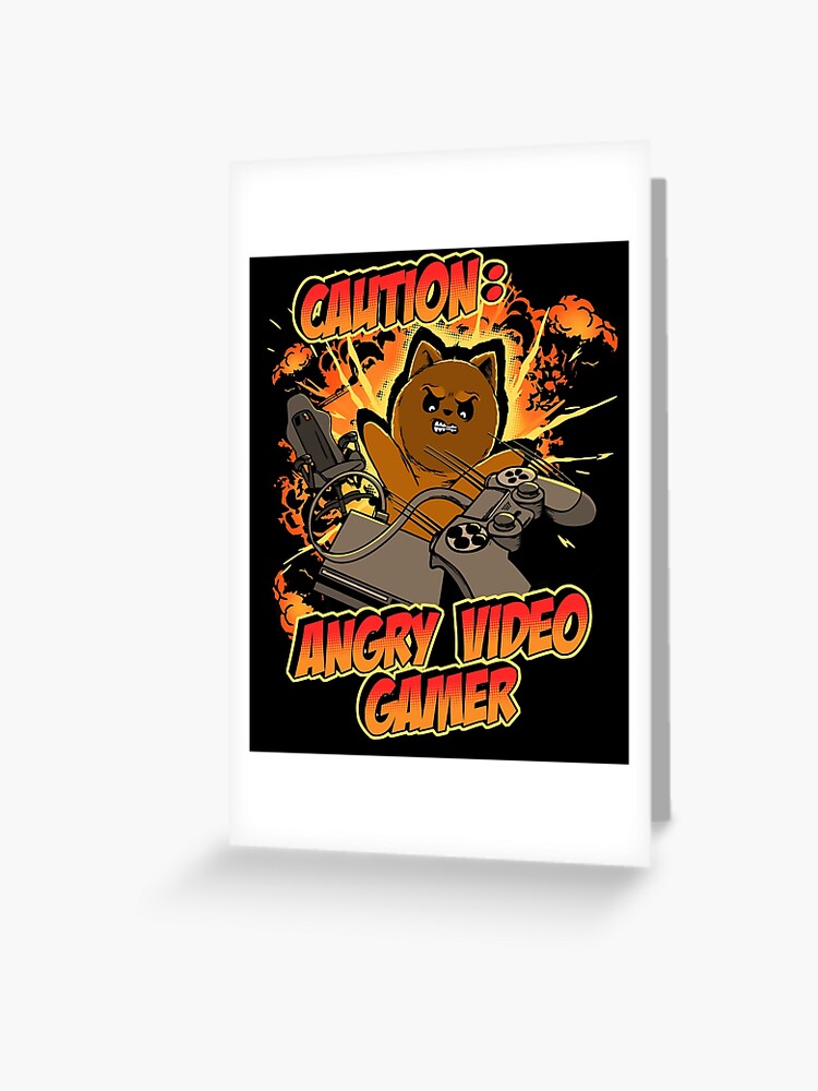 Rage Quitting Angry Video Game Nerd Gamer White Green on Black Funny  Sarcastic | Greeting Card