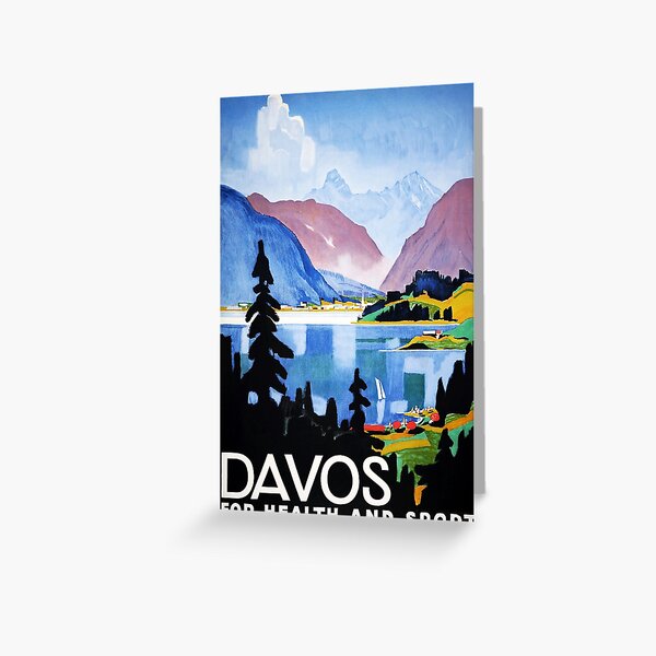 " Schweiz: 1932/2022 Graubünden - Davos Sommer Reise ... Grußkarte