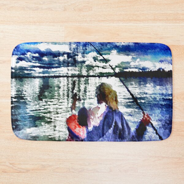 Item preview, Fishing on dock designed and sold by qlajt.