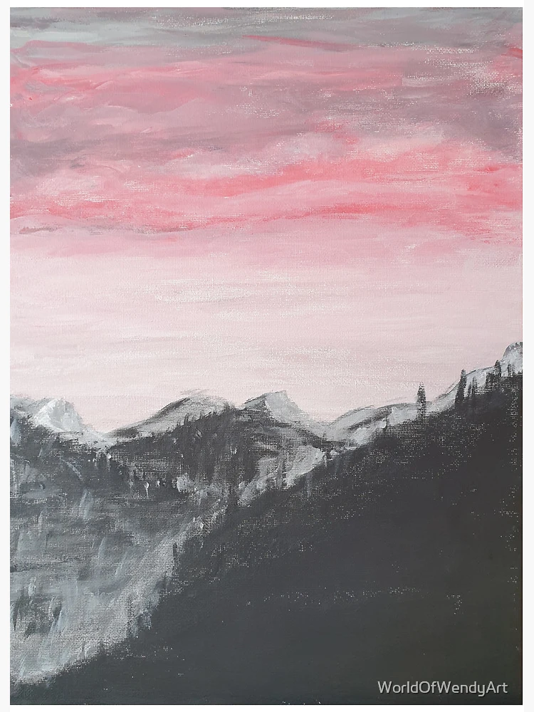 Mountain with pink sky / Easy acrylic painting for beginners /  PaintingTutorial 