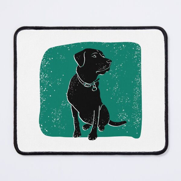 Item preview, Black labrador retreiver linocut green background designed and sold by MBCollections.