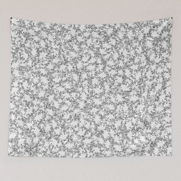 Item preview, Bacterias drawing black and white pattern designed and sold by DFLC Prints.