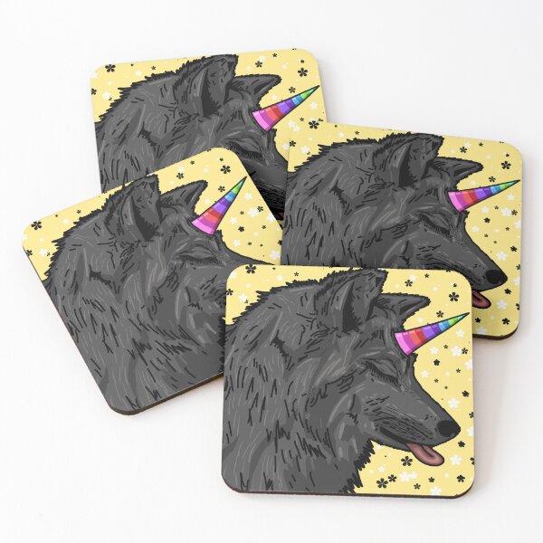 Item preview, Cute Black Unicorn Wolf - Tongue Out  designed and sold by Twaingrant.