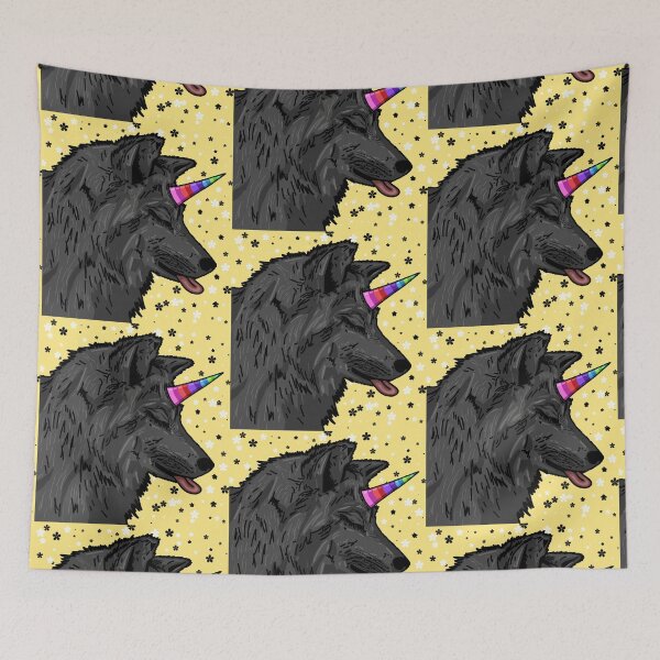 Item preview, Cute Black Unicorn Wolf - Tongue Out  designed and sold by Twaingrant.