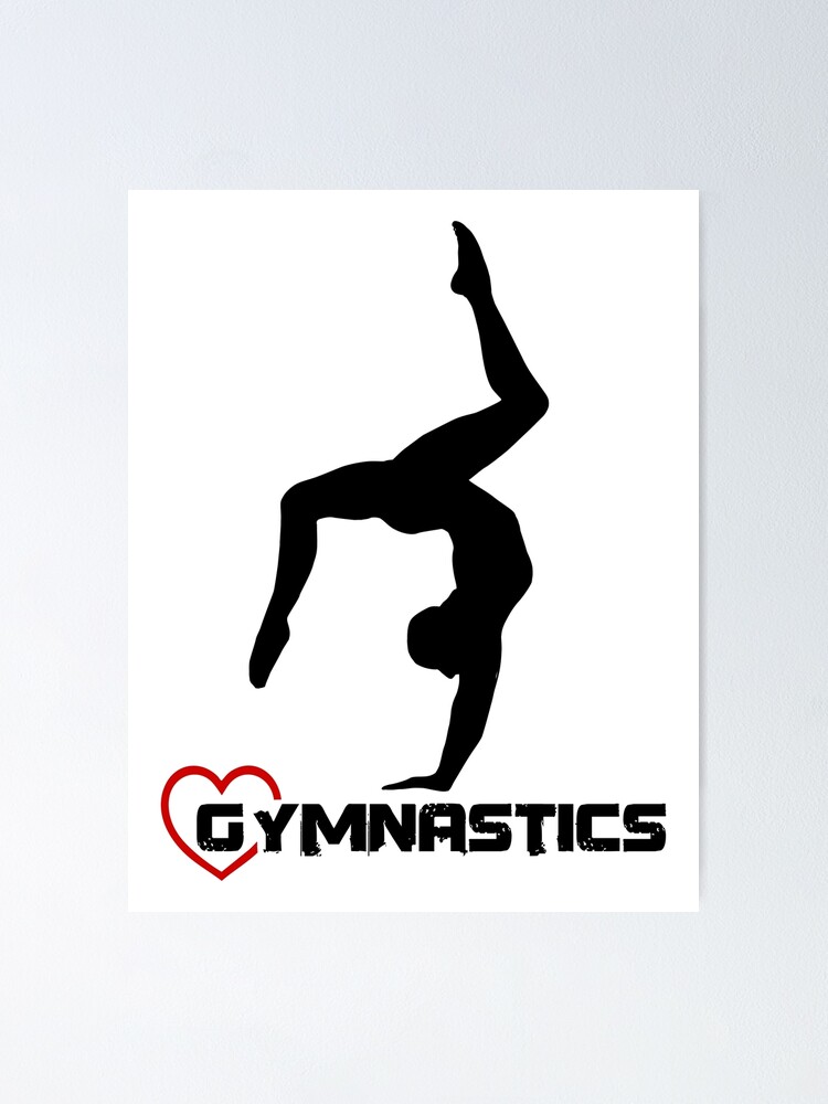 Gymnast, Gymnastics - Gymnastics girl and heart Poster by claudiasartwork