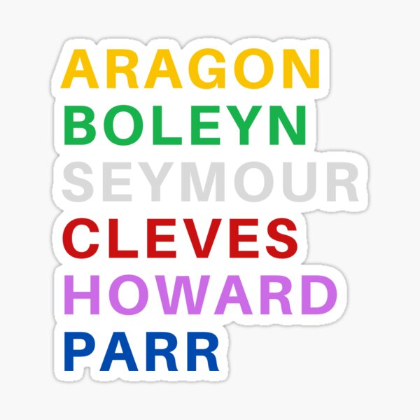 Six Wives of Henry VIII - Colour design Sticker
