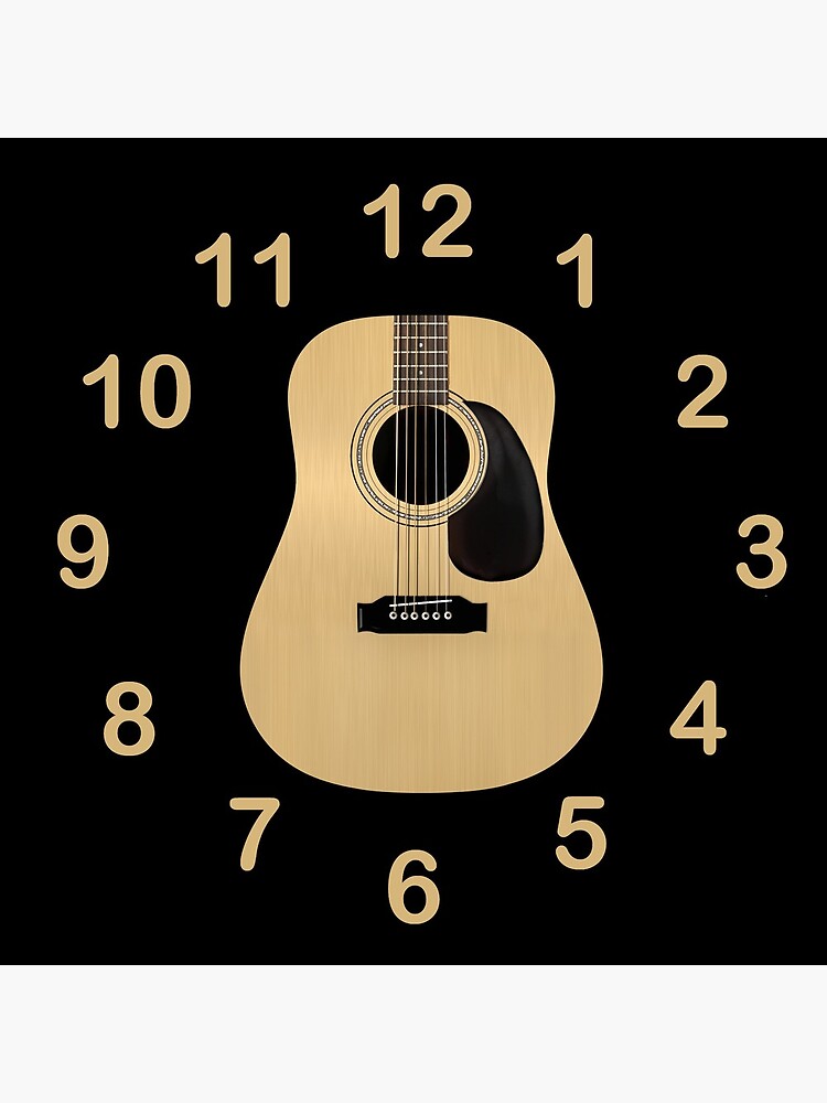 "Acoustic Guitar Clock" Clock for Sale by JerryWLambert Redbubble