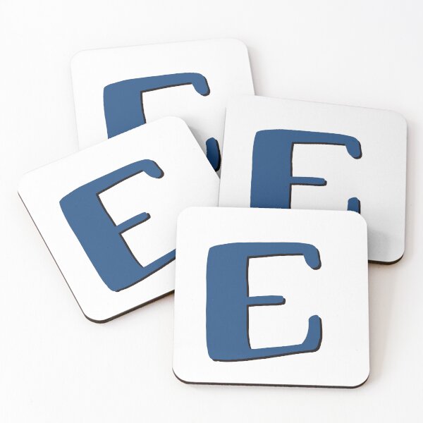 Item preview, Letter E initial monogram alphabet capital E in blue designed and sold by Antique-Gifts.