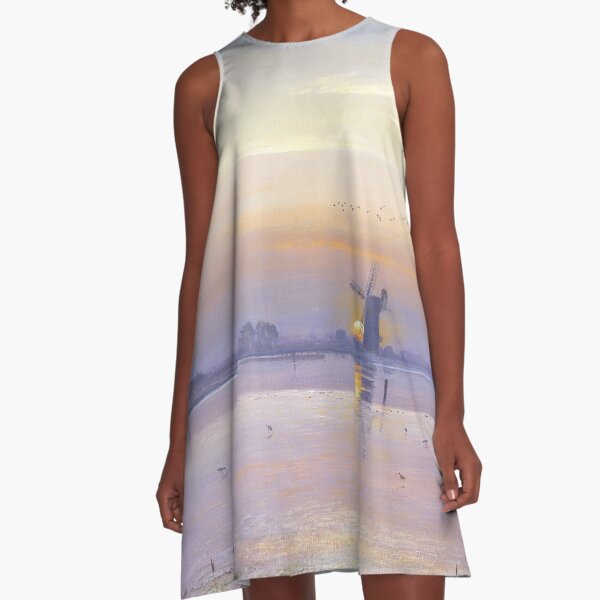 Setting Sun at Breydon Water A-Line Dress