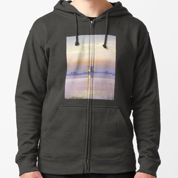 Setting Sun at Breydon Water Zipped Hoodie