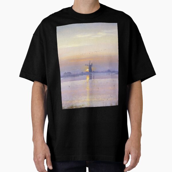 Setting Sun at Breydon Water Oversized T-Shirt
