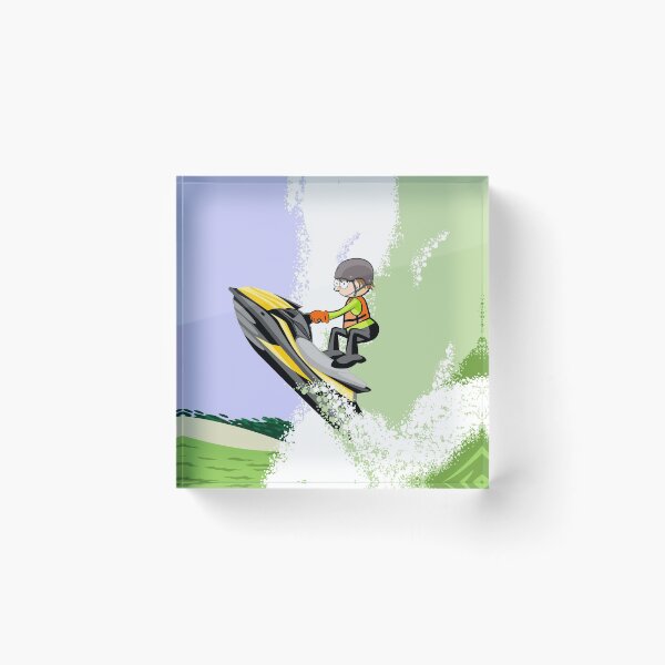 Item preview, Boy sailing in a big wave with his jet ski designed and sold by DibuHumor.