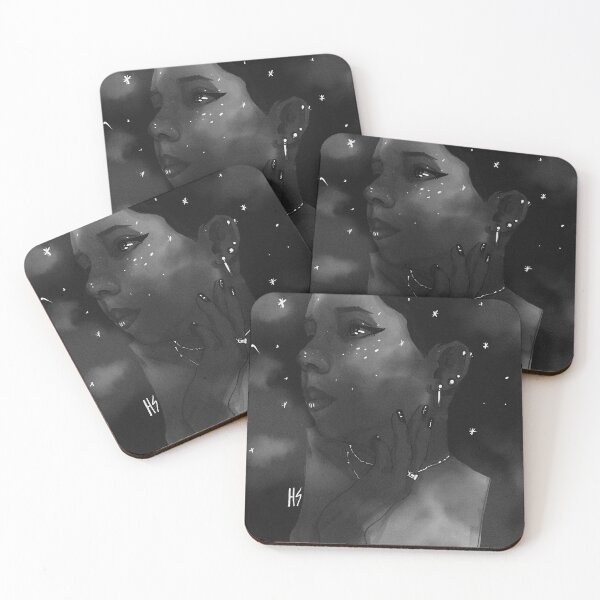 Item preview, Girl in the night sky - Ther - Stars and Black/White designed and sold by SerjoART.