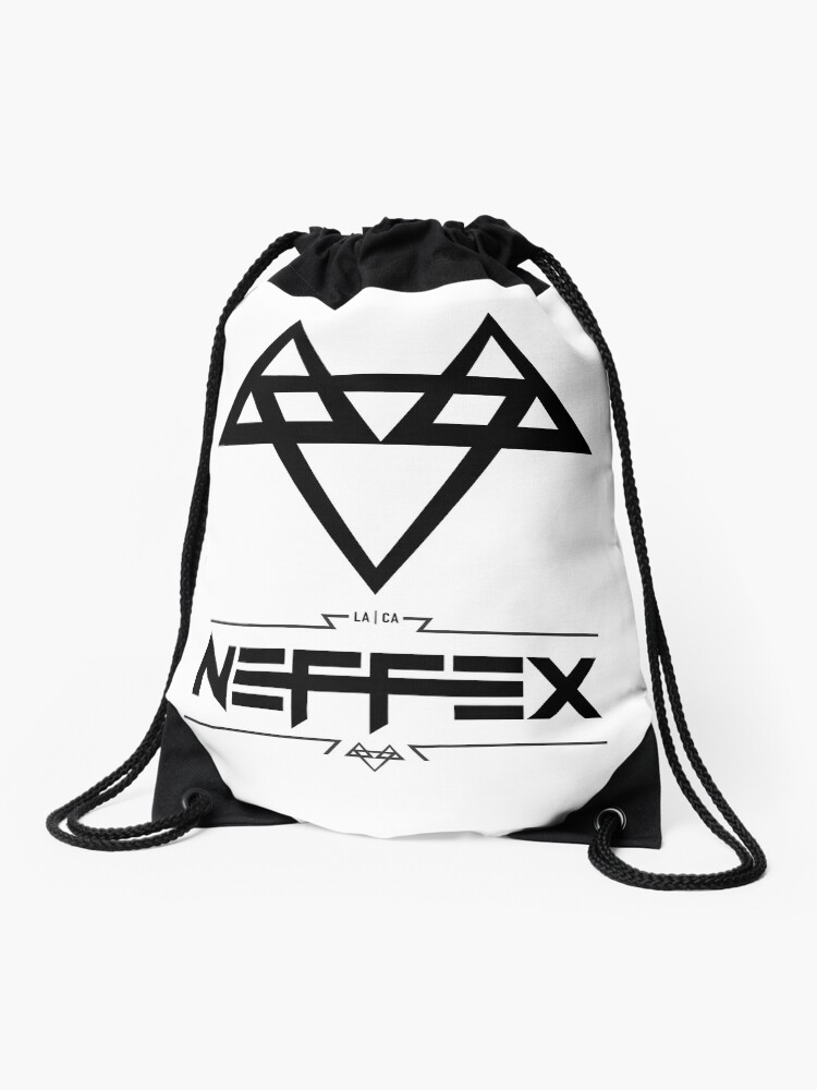 Thumbnail 1 of 3, Drawstring Bag, NEFFEX Both Logos Black 2 designed and sold by Neffex.