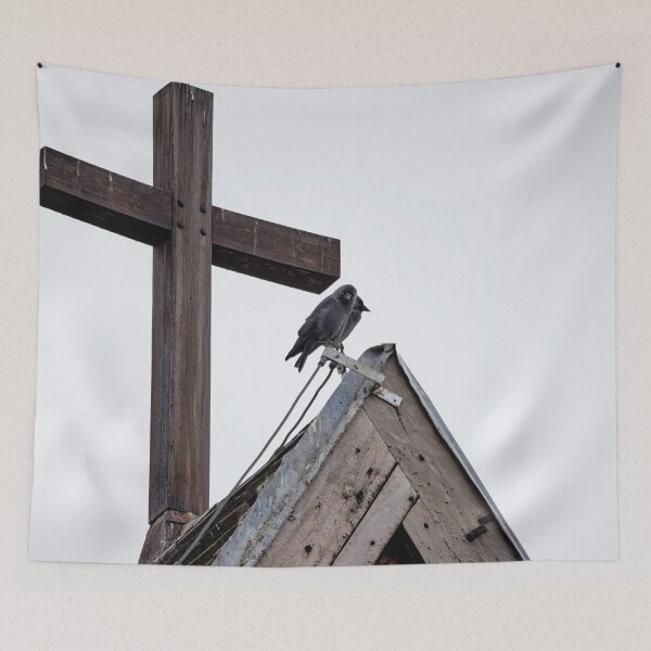 Item preview, By the cross. Eurasian jackdaw designed and sold by Jouko Lehto Photography.