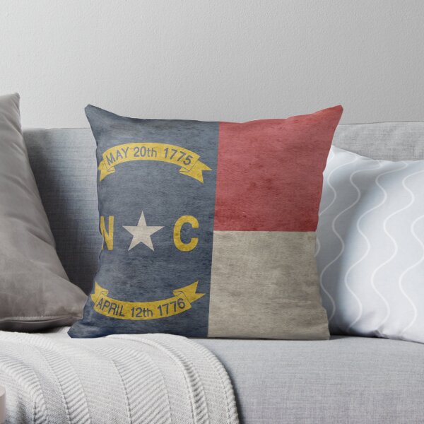 North Carolina USA State Flag Throw Pillow