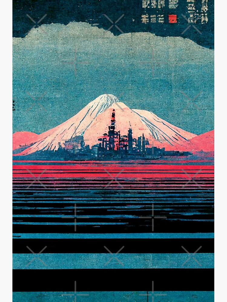 "Cyberpunk Space Utopia Ukiyoe Japanese Retro Style" Poster for Sale by knightsydesign Redbubble
