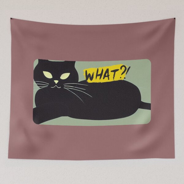 Item preview, LITTLE BLACK CAT WHAT designed and sold by starfishstuff.