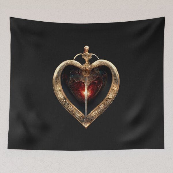 Item preview, gold rimmed heart designed and sold by Diseno-Devino.