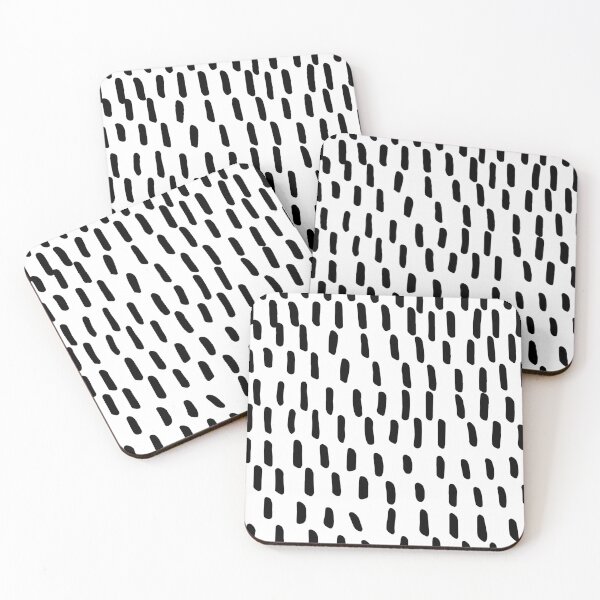 Item preview, Hand Drawn Black Irregular Vertical Thick Small Brush Stroke Doodle Pattern designed and sold by risingrocket.