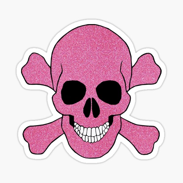 Item preview, Faux Pink Glitter Skull And Crossbones designed and sold by Atteestude.