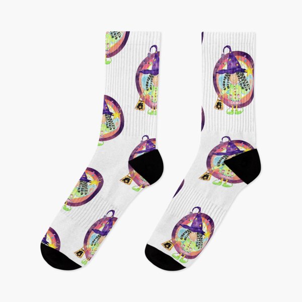 Item preview, Angel Cake Witch Having Fun at the Halloween Ball Watercolour Collage designed and sold by DefaultOneWorld.
