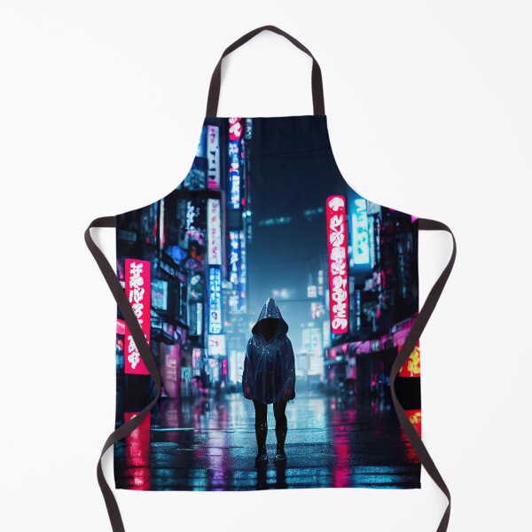 Item preview, hooded girl cyberpunk tokyo in the street designed and sold by NonSonoKoreano.