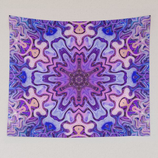 Item preview, Boho Vibes Abstract Mandala Maximalism Hippie Style Eclectic Mix of Pink Purple Blue Lilac 3 of 16 designed and sold by Beachy.