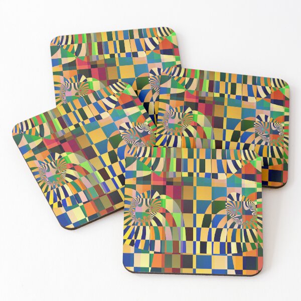 Item preview, Abstract plaid pattern in mid-century colors designed and sold by ivanoel.