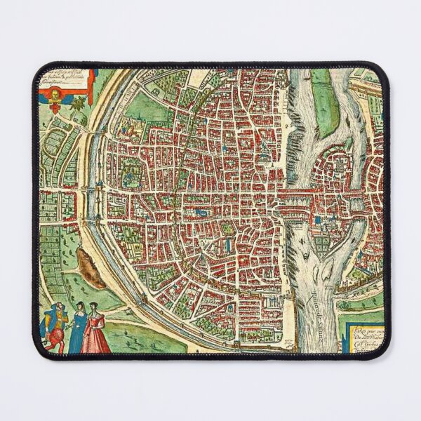 Item preview, Antique Map of Paris by Braun & Hogenberg designed and sold by ramazis.