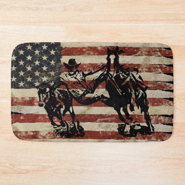 Item preview, Steer Wrestler On American Flag designed and sold by handsoftime2020.