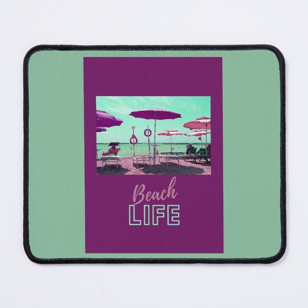 Item preview, BEACH LIFE digitally processed photo with umbrellas on the beach designed and sold by Posteria.